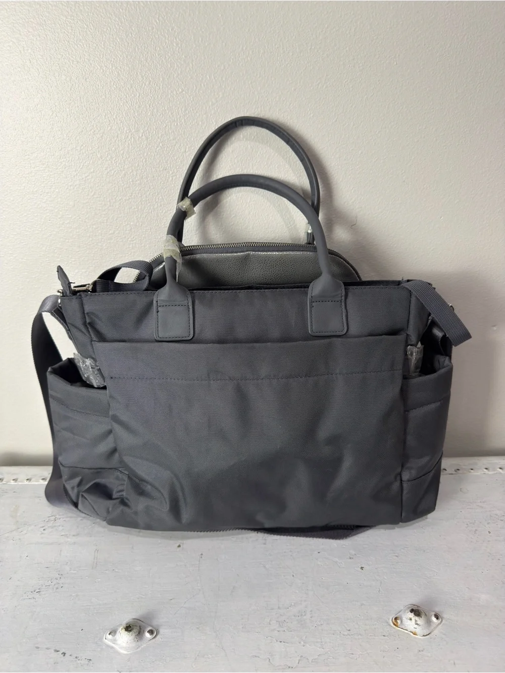 Skip Hop Chelsea Satchel Changing Bag in Charcoal Shimmer NWT
